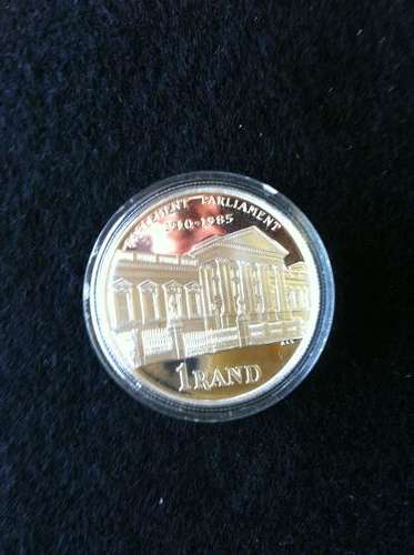 PROTEA SILVER ONE RAND SECOND DECIMAL SERIES-1985 PARLIAMENT 1910-1985